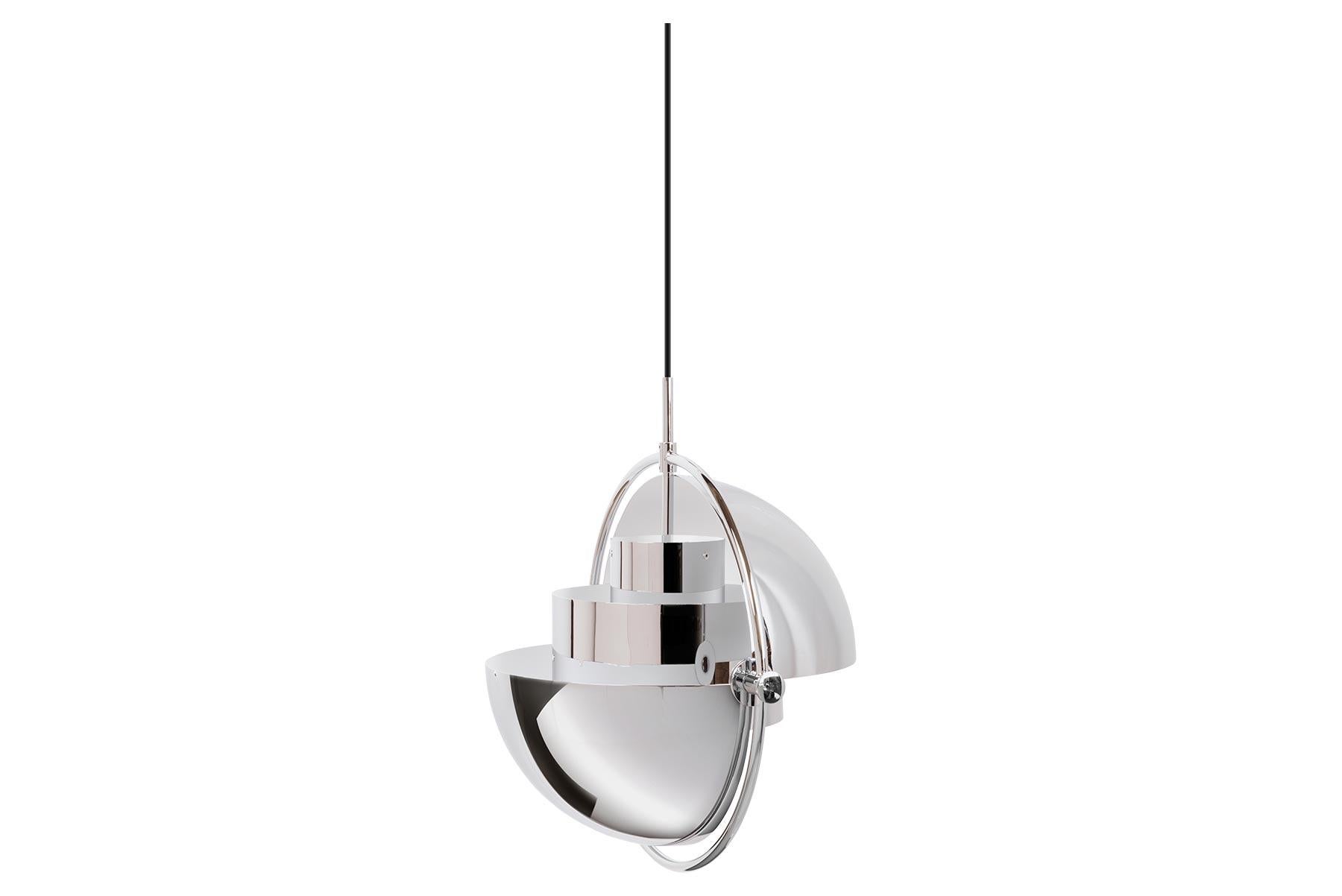 Mid-Century moderno Ciondolo a più luci, cromo in vendita