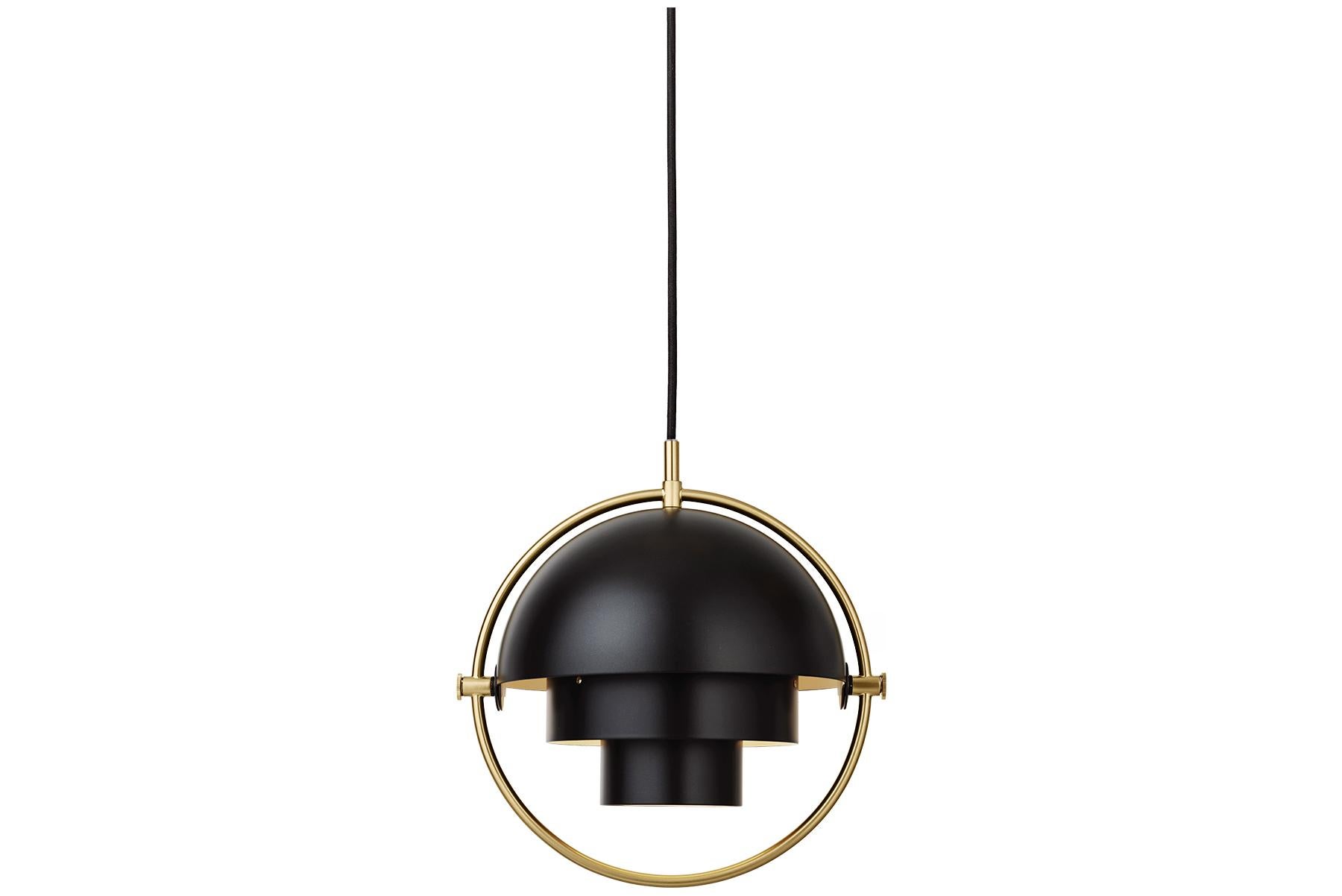 Multi-Lite Pendant Lamp, Small, Black Brass, Black For Sale 4