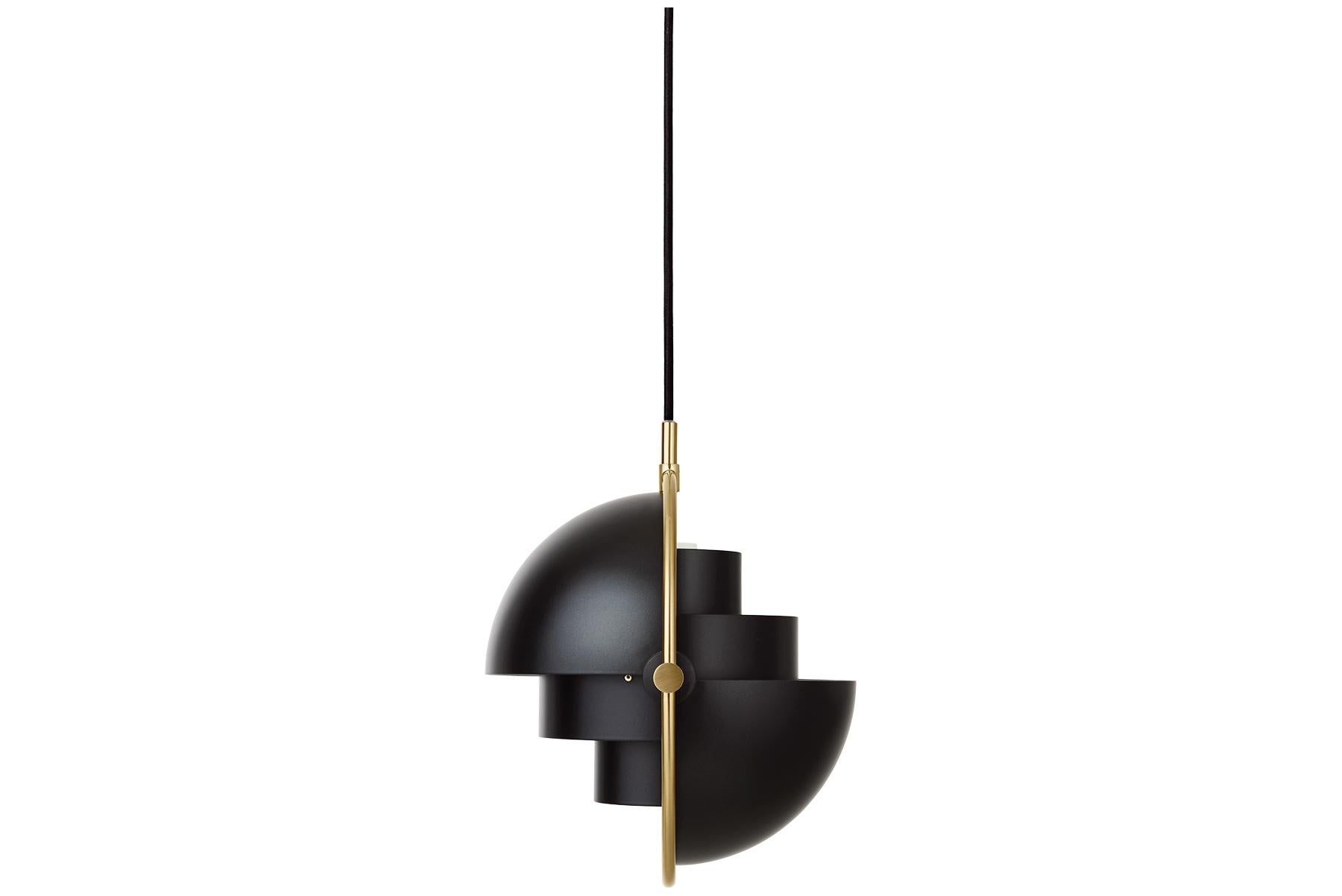 Multi-Lite Pendant Lamp, Small, Black Brass, Black For Sale 5