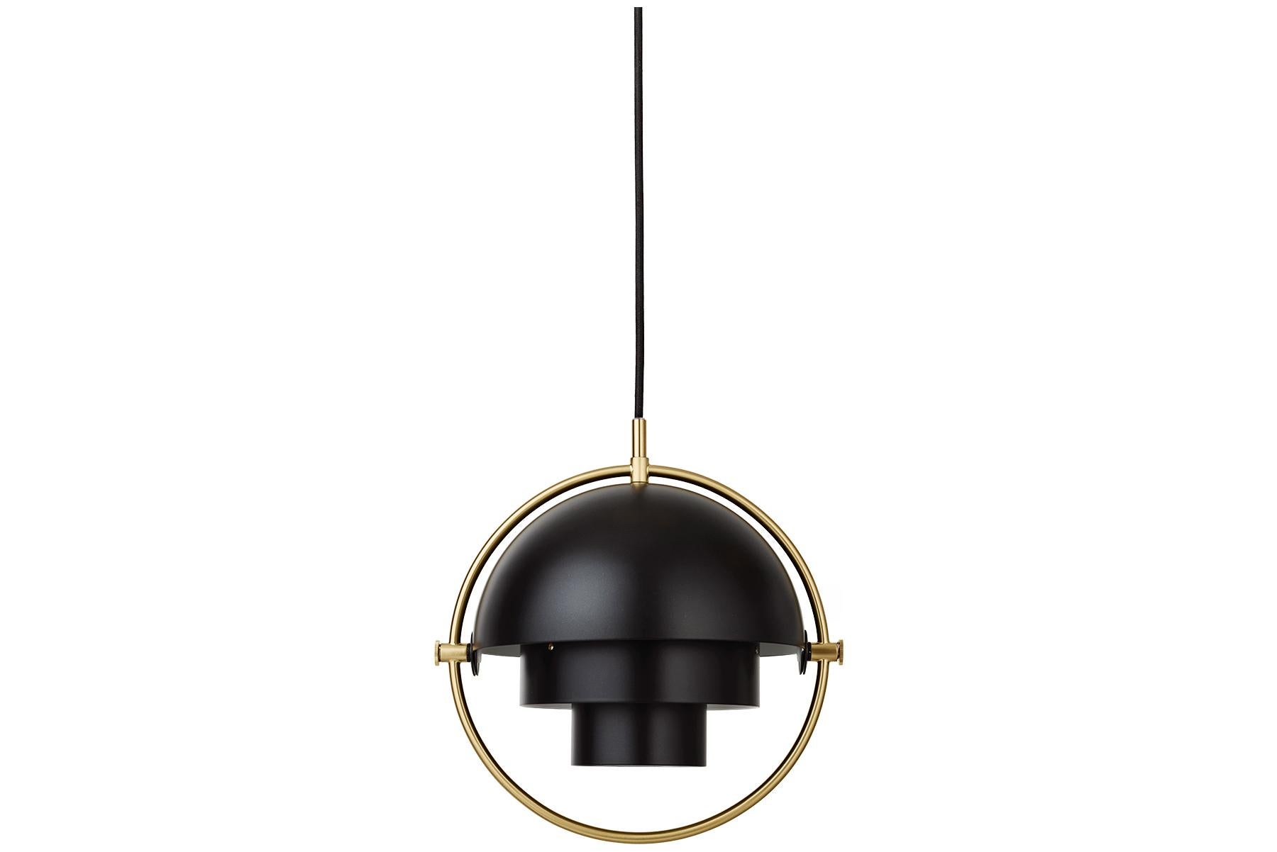 Multi-Lite Pendant Lamp, Small, Black Brass, Black For Sale 6