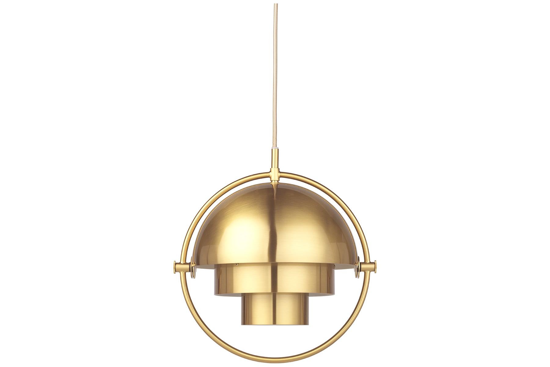 Plated Multi-Lite Pendant Lamp, Small, Black Brass, Black For Sale