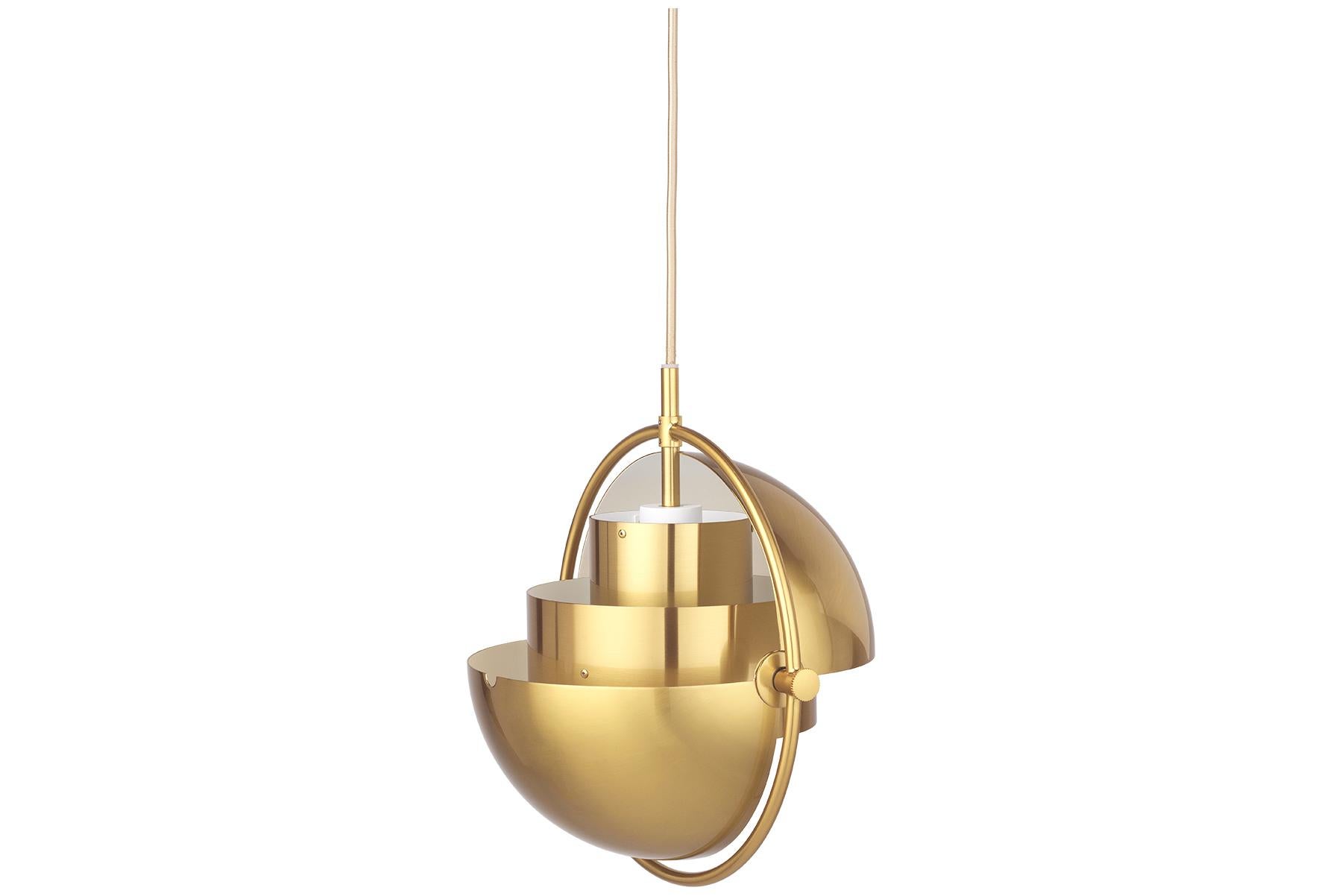 Contemporary Multi-Lite Pendant Lamp, Small, Black Brass, Black For Sale