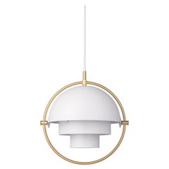 Multi-Lite Pendant Lamp, Small, Brass, White