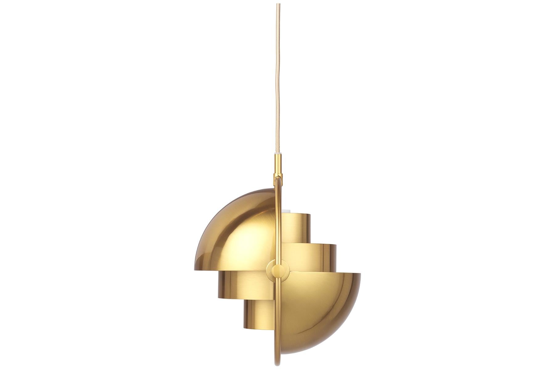 Brass Multi-Lite Pendant Lamp, Small, Chrome, Black For Sale