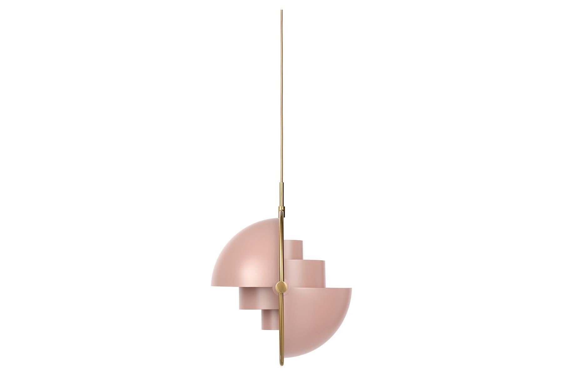 Mid-Century Modern Lampe à suspension multi-lites rose en vente