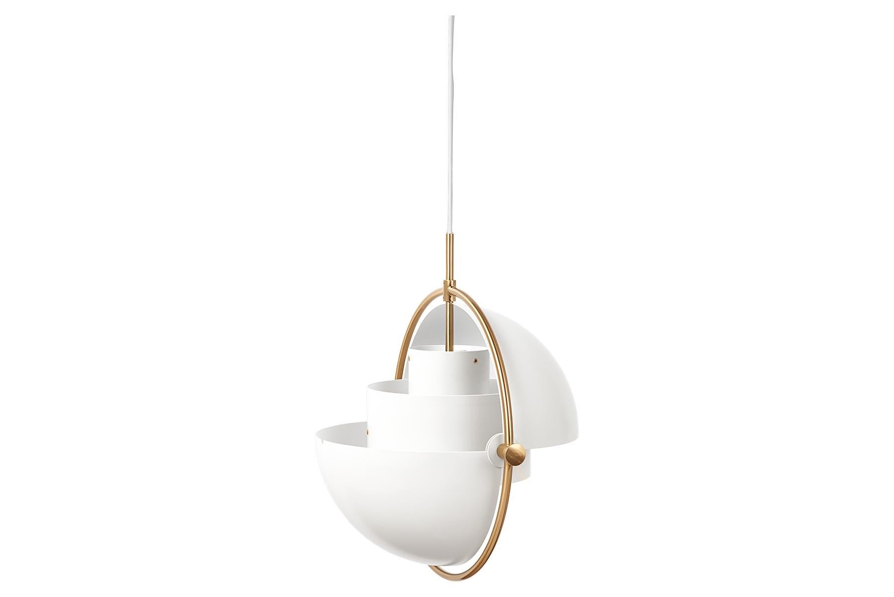 Plated Multi-Lite Pendant, White For Sale