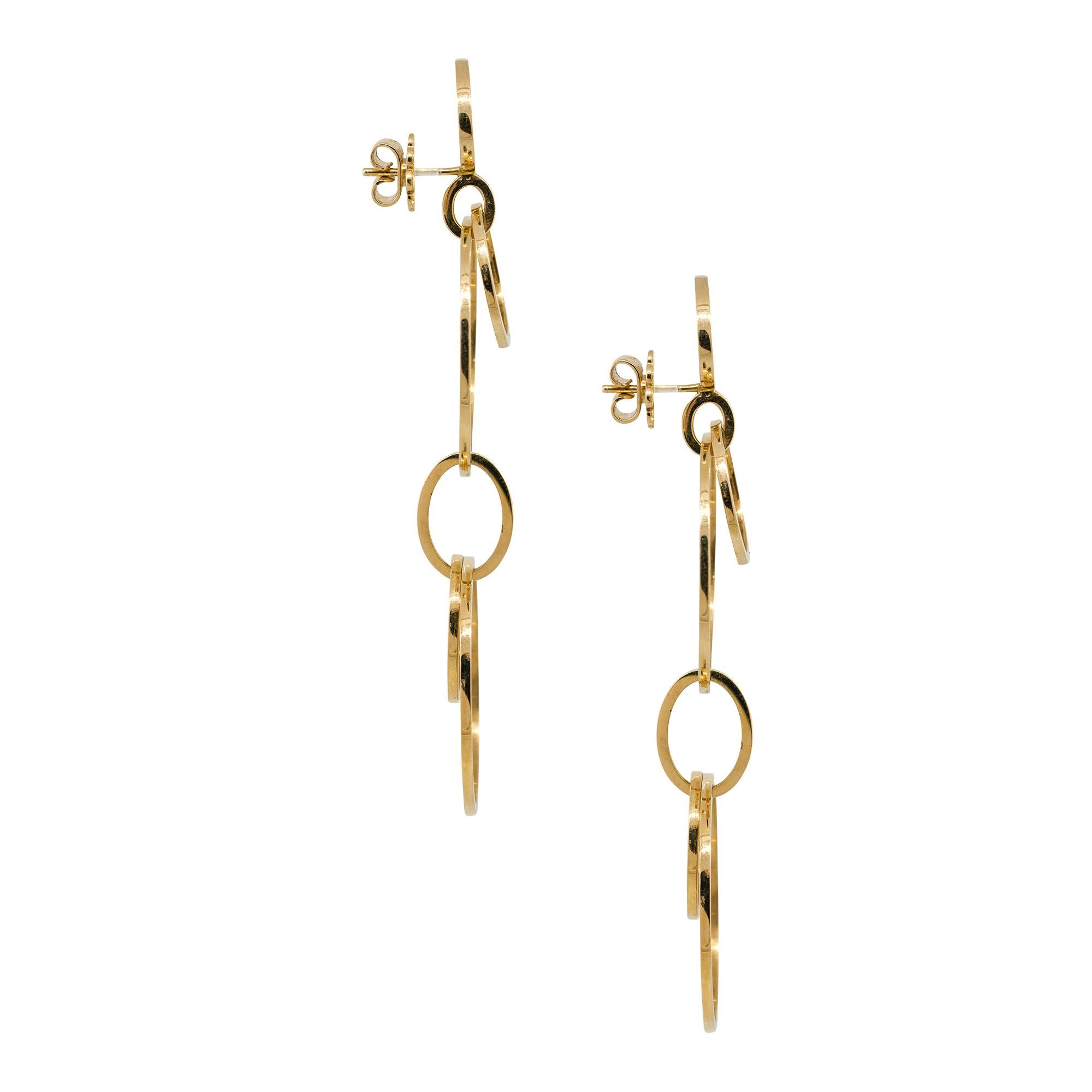 Multi Loop Drop Earrings 18 Karat in Stock In New Condition In Boca Raton, FL