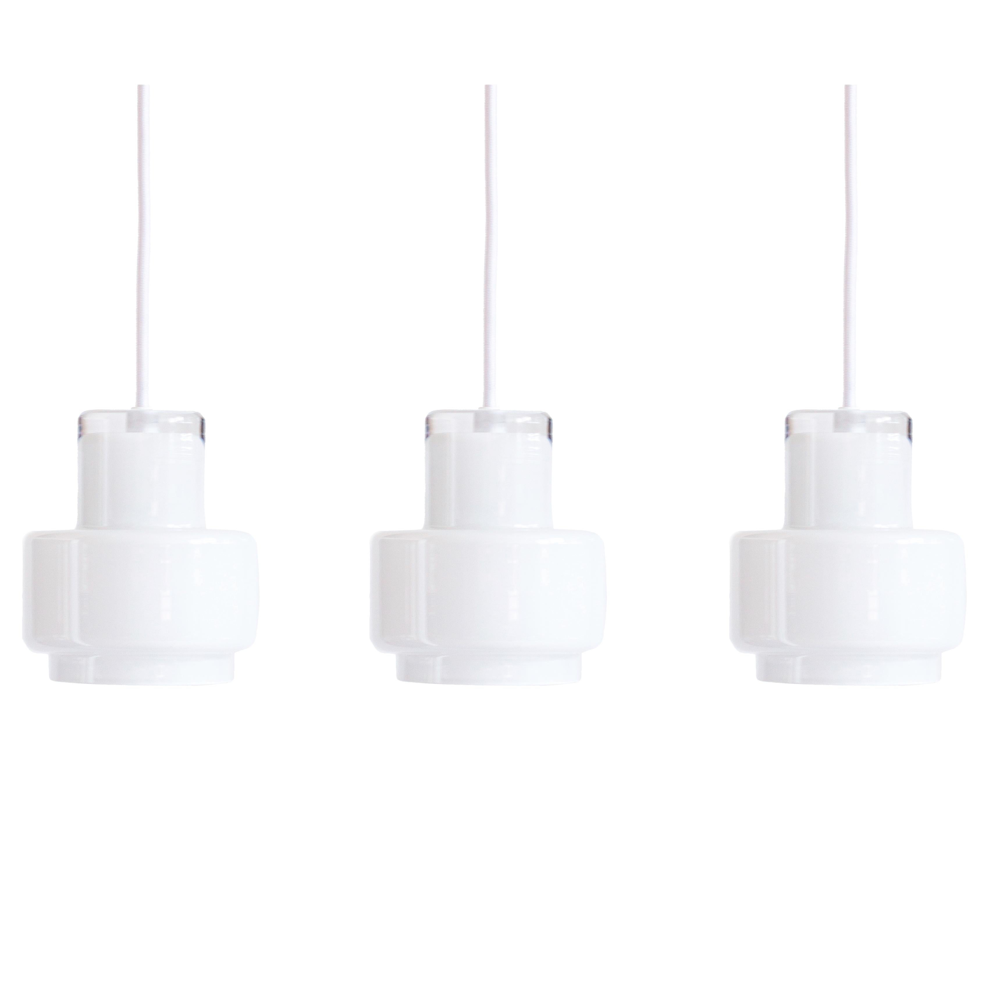 Blown Glass 'Multi M' Glass Pendant in White by Jokinen and Konu for Innolux For Sale
