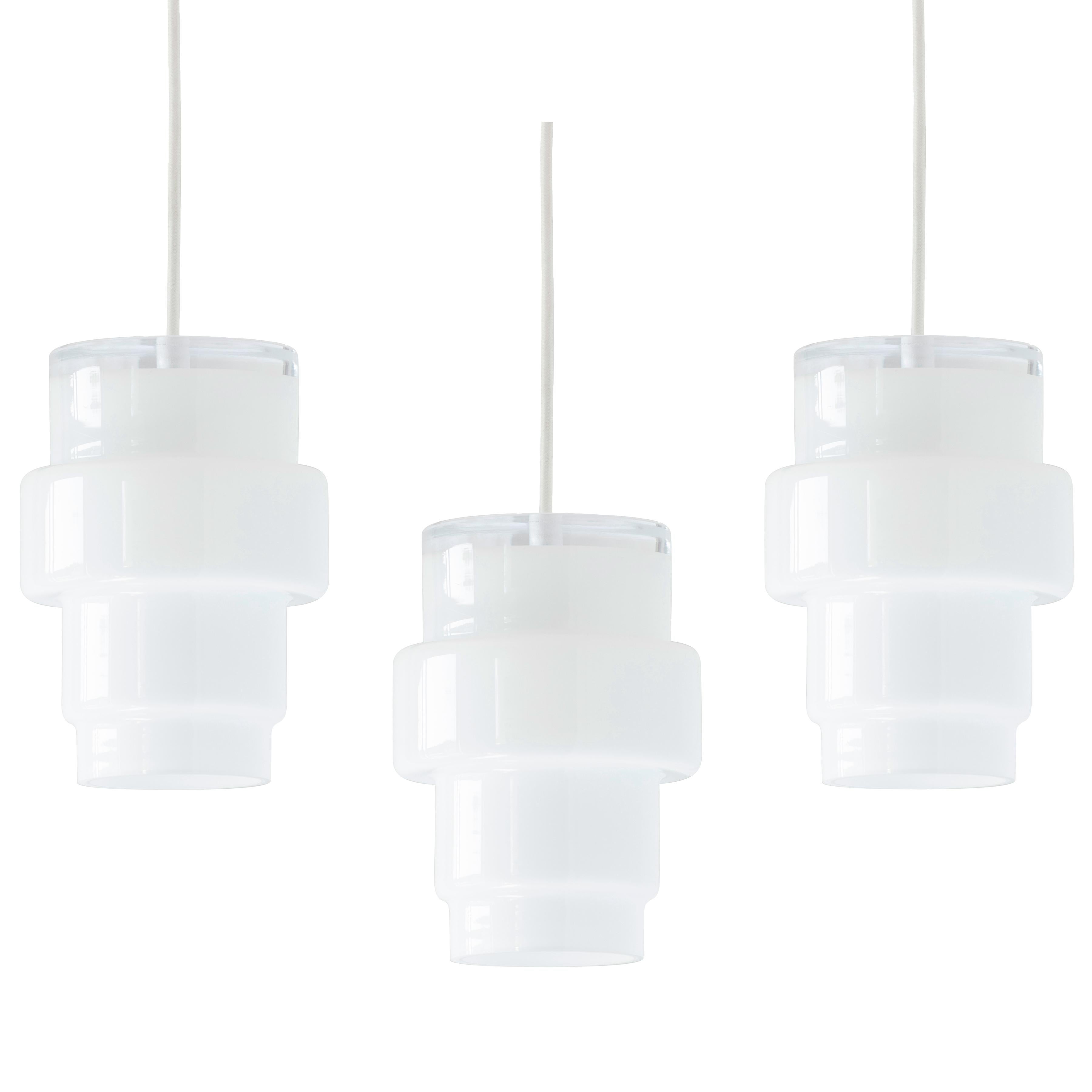 'Multi M' Glass Pendant in White by Jokinen and Konu for Innolux For Sale 2