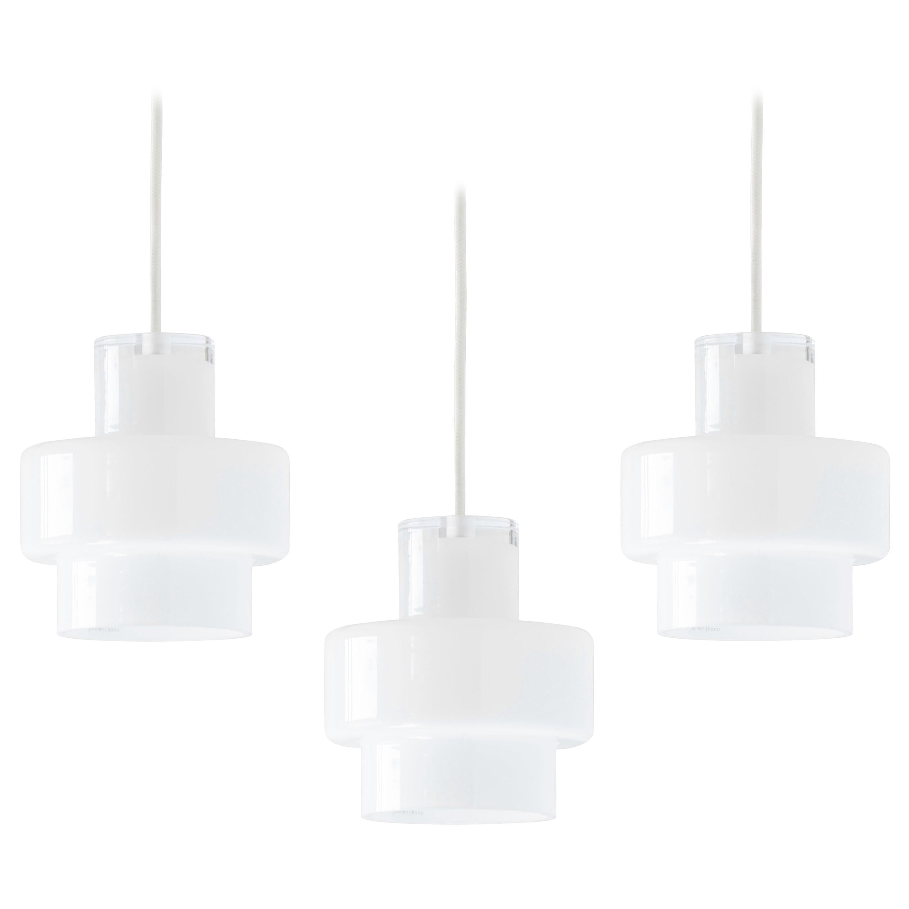 'Multi M' Glass Pendant in White by Jokinen and Konu for Innolux For Sale
