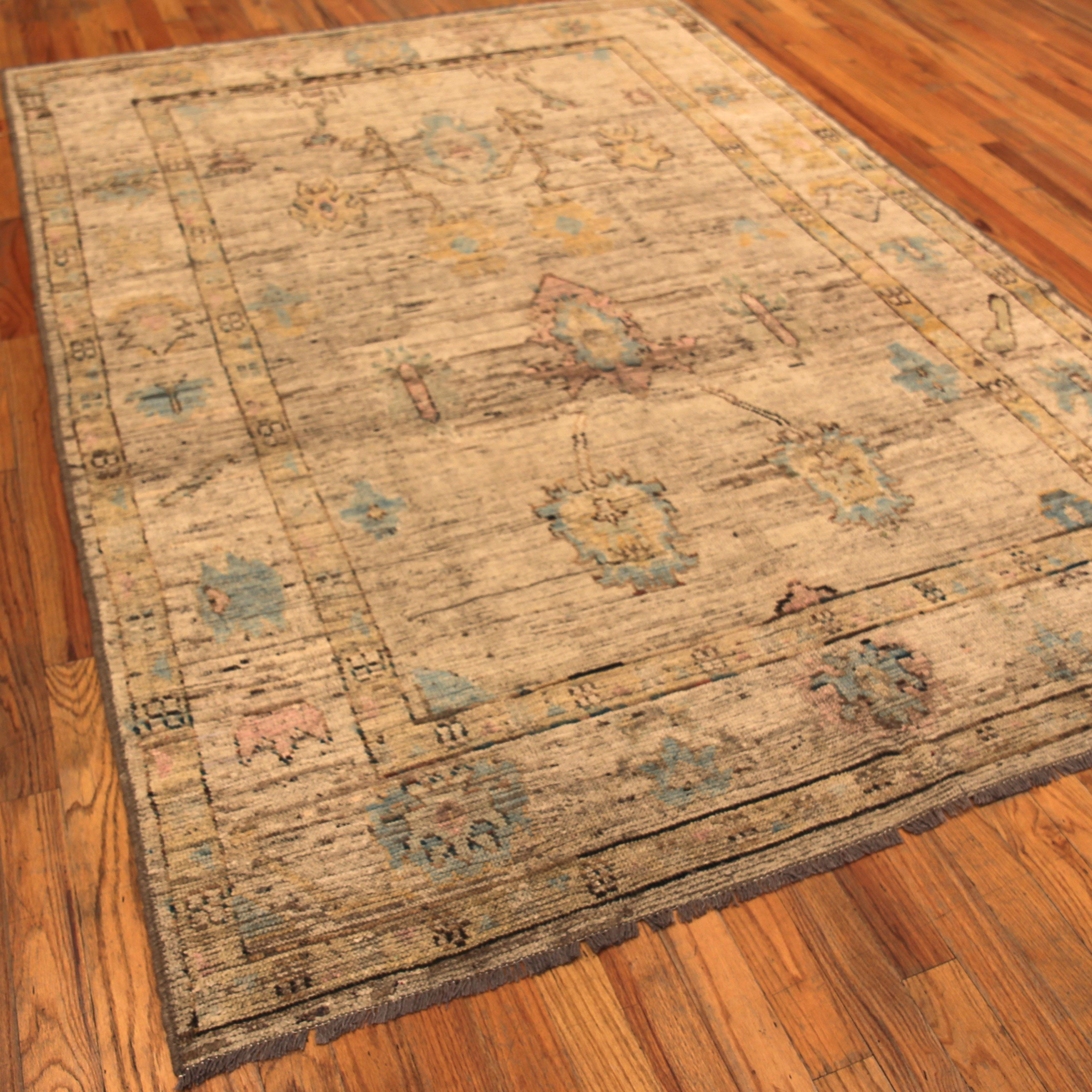 Masterful craftsmanship and strong antique quality make this Multi Modern Wool Rug - 6'11