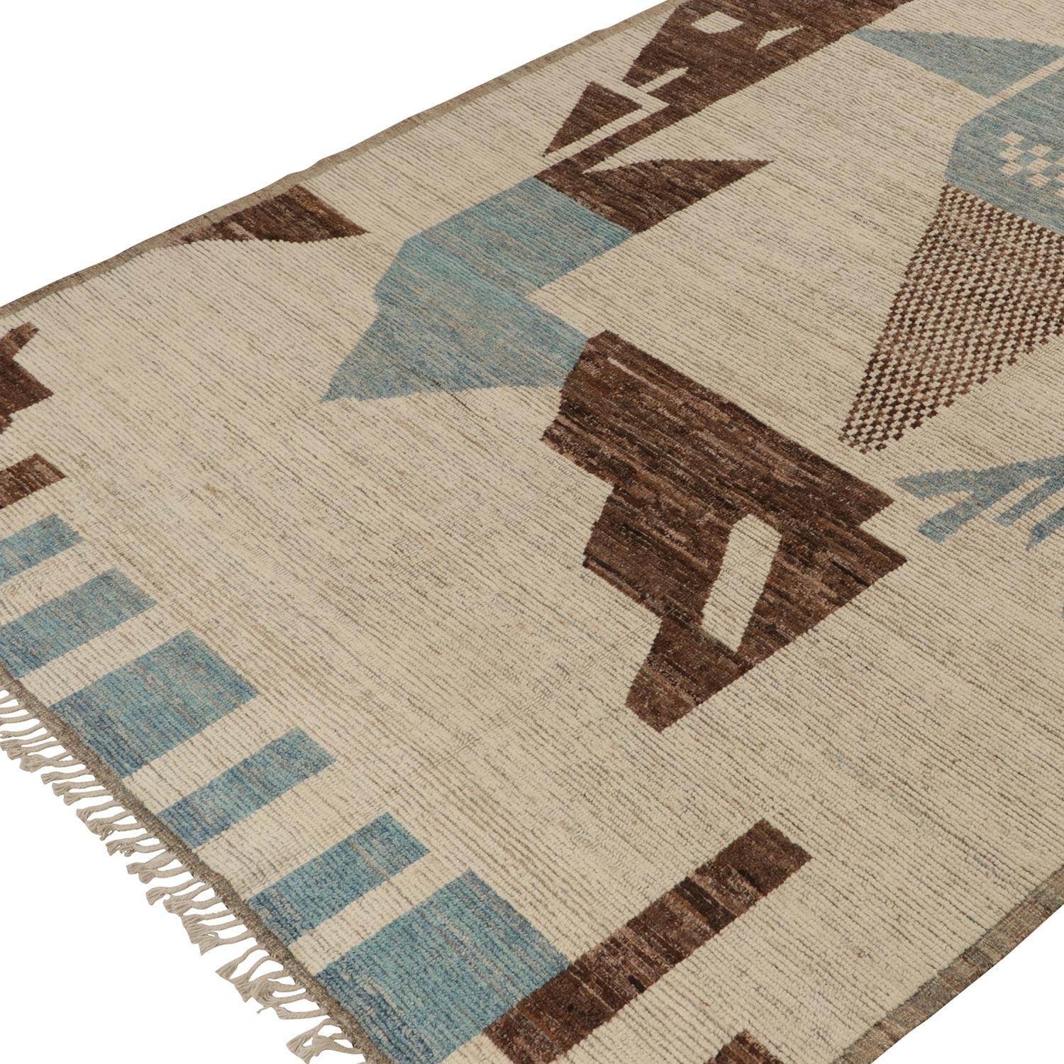 Hand-Knotted abc carpet Multi Moroccan Wool Rug - 8'1