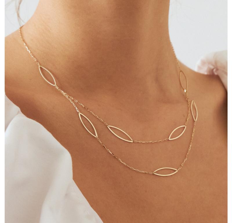Multi Oval Layering Necklace 14