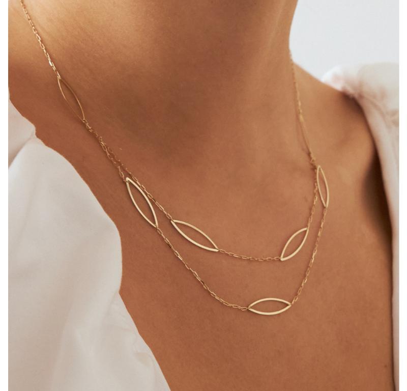 Women's Multi Oval Layering Necklace 14