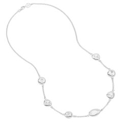 Multi Pebble Necklace In Sterling Silver