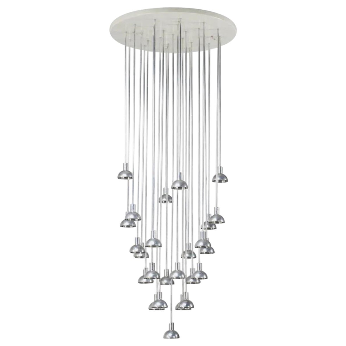 Lampadario moderno multi-pendente, Verner Panton, anni '70, Finlandia.