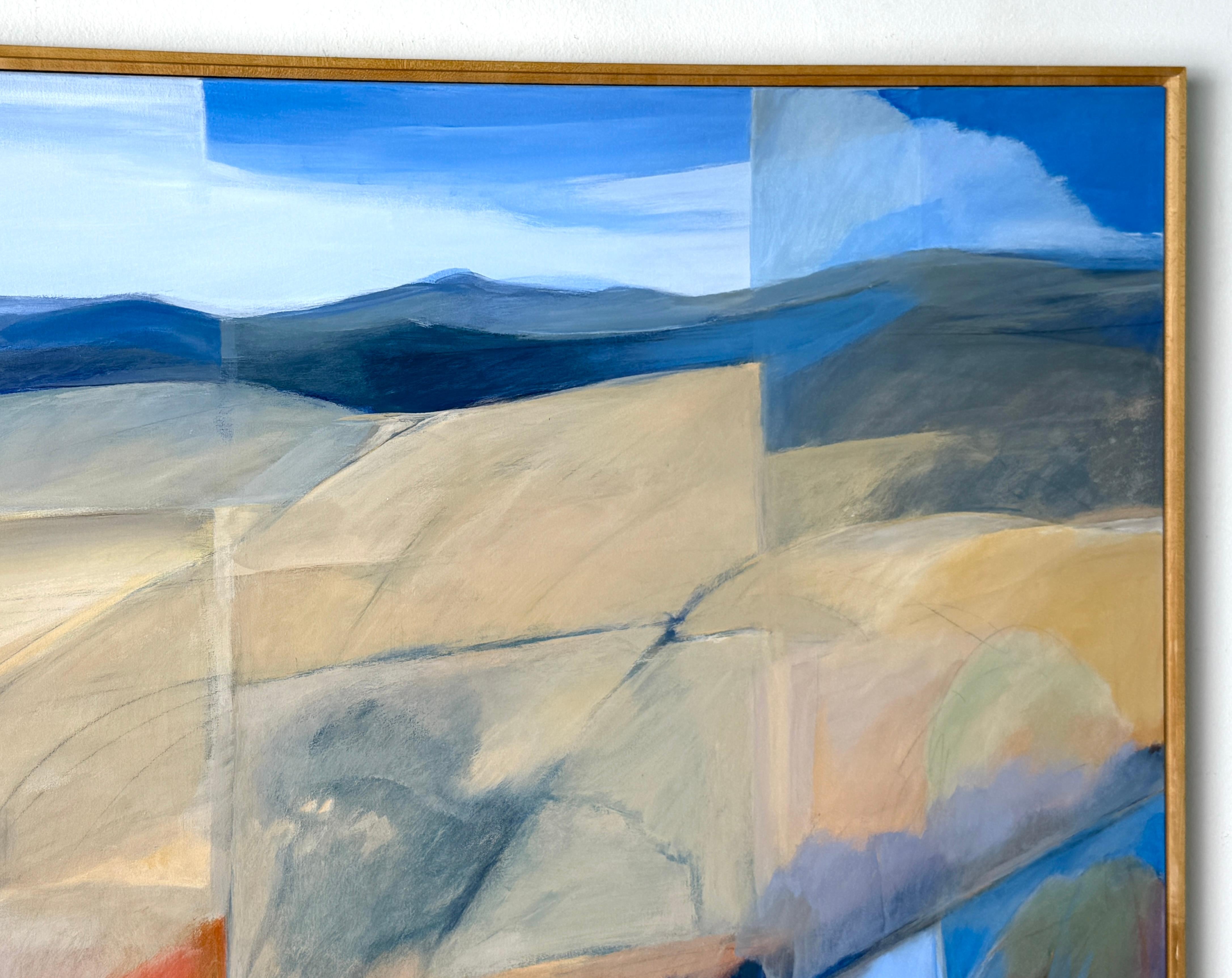 Multi Plane Abstract Modern Landscape Painting in Acrylic by Joyce T Macrorie For Sale 1