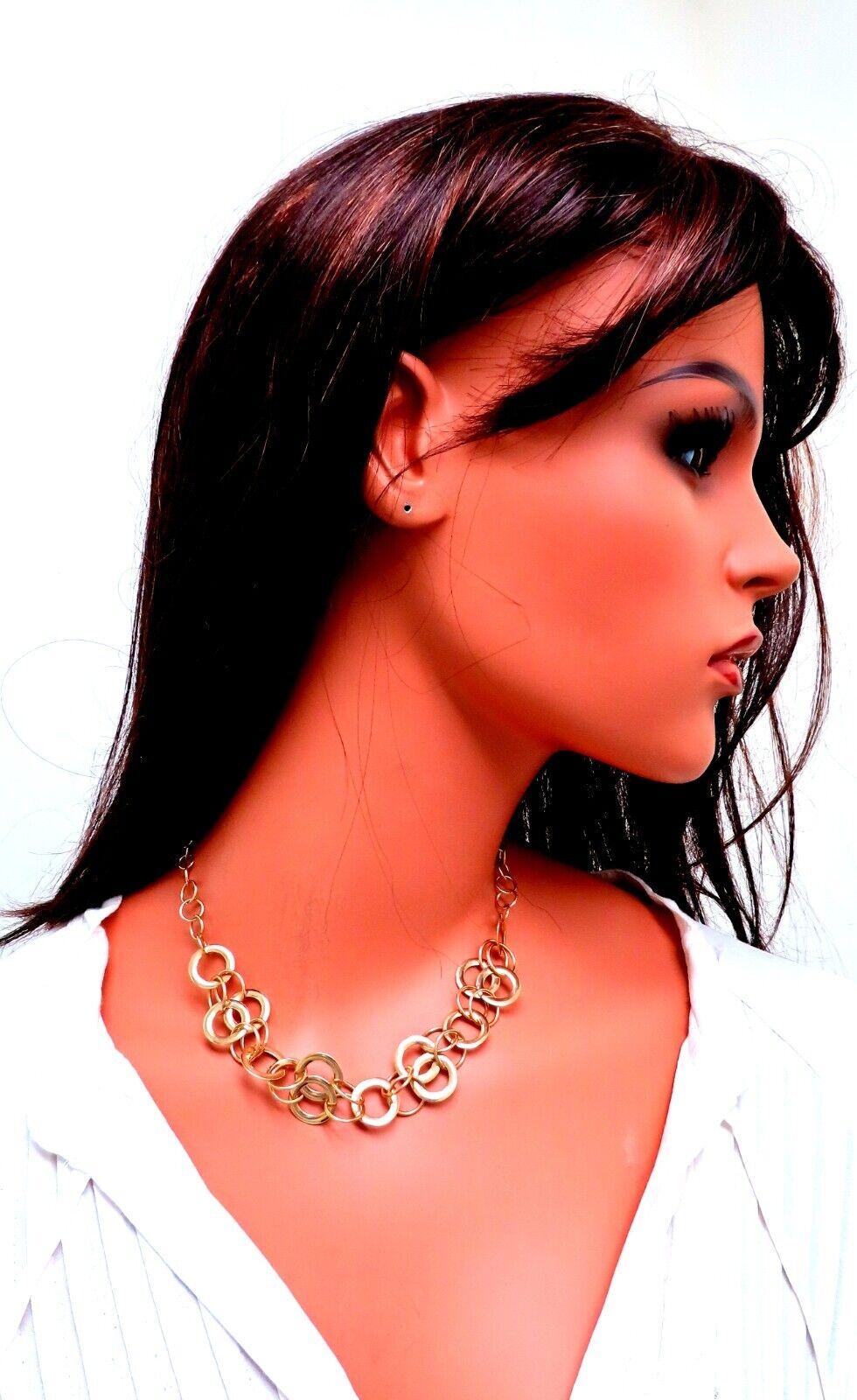 Women's or Men's Multi Rings Chain Necklace 14 Karat Gold For Sale