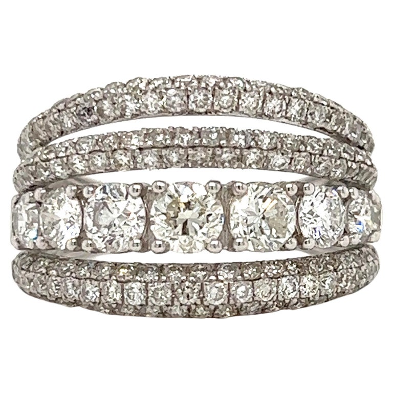 Multi Row 2.58 Ctw Diamond Designer Ring at 1stDibs