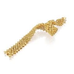 Multi Row 42.50 Carat Yellow Diamond Bracelet