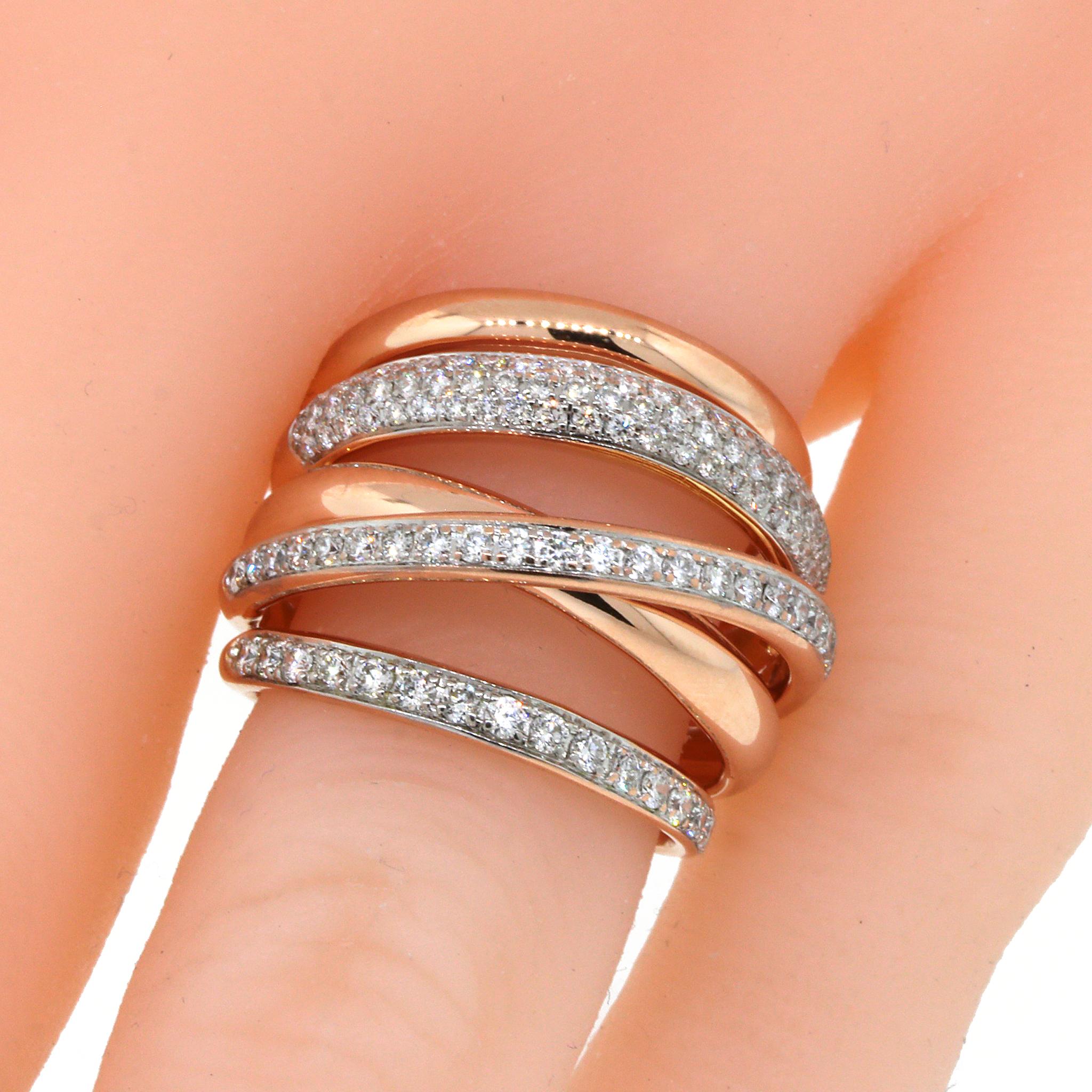 Multi-Row Diamond Band Ring In Good Condition For Sale In New York, NY