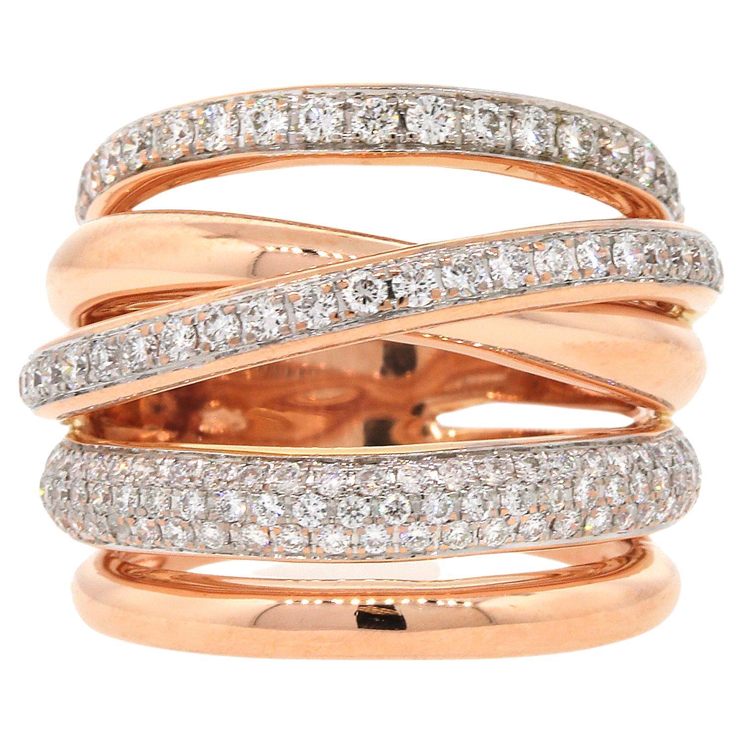Multi-Row Diamond Band Ring For Sale