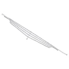 35.84 Ct Multi-Row Diamond Choker Necklace Marquise Pear Pendant 18K White Gold