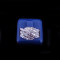 Multi-Row Diamond Fan Statement Ring in 14K Yellow Gold