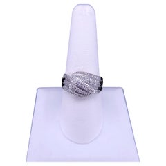 Multi-Row Diamond Fan Statement Ring in 14K Yellow Gold