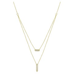 Luxle 0.65 Ct. T.W Diamond Multi Row Necklace in 14k Yellow Gold