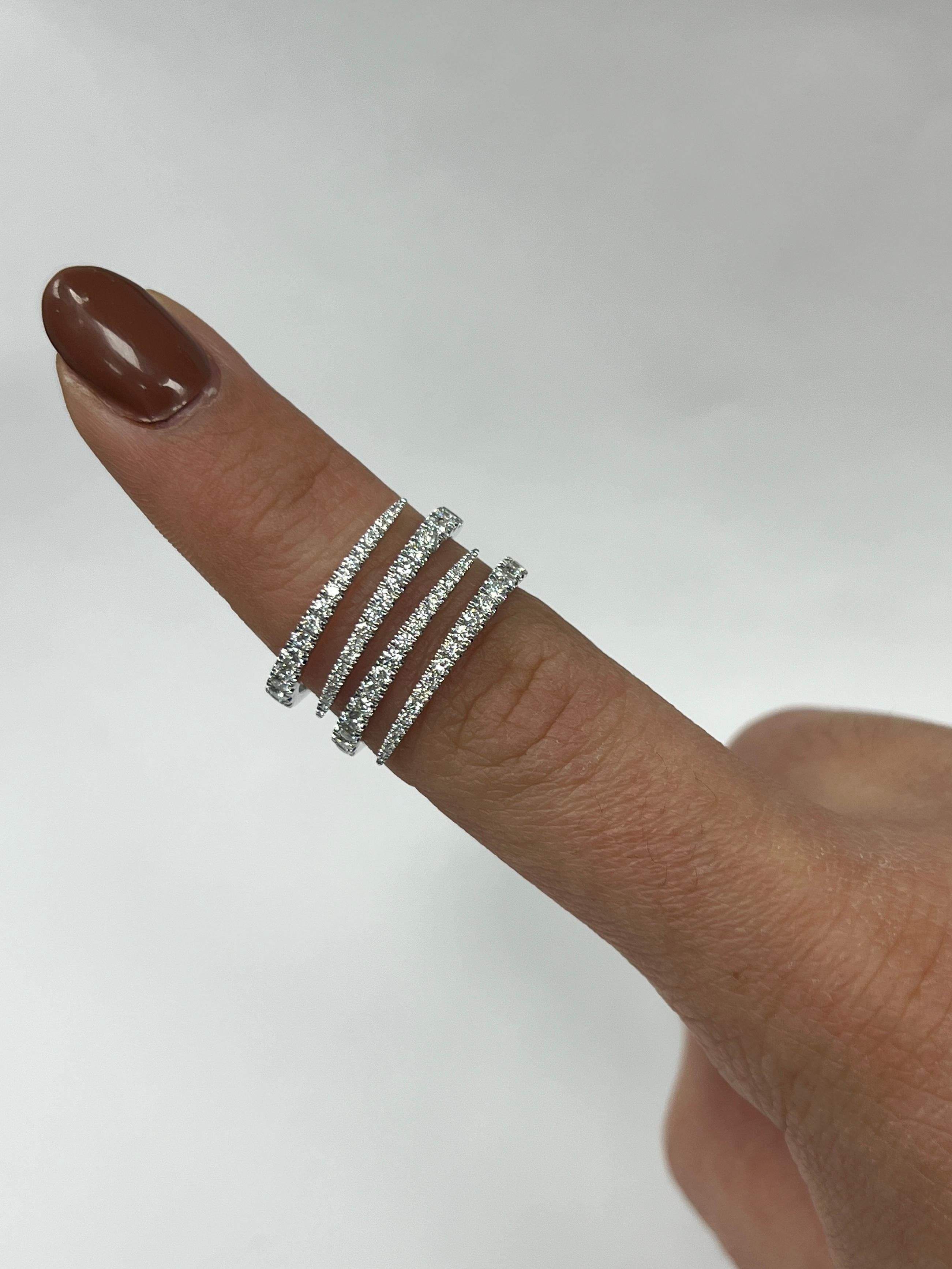 Brilliant Cut Multi Row Diamond Ring For Sale