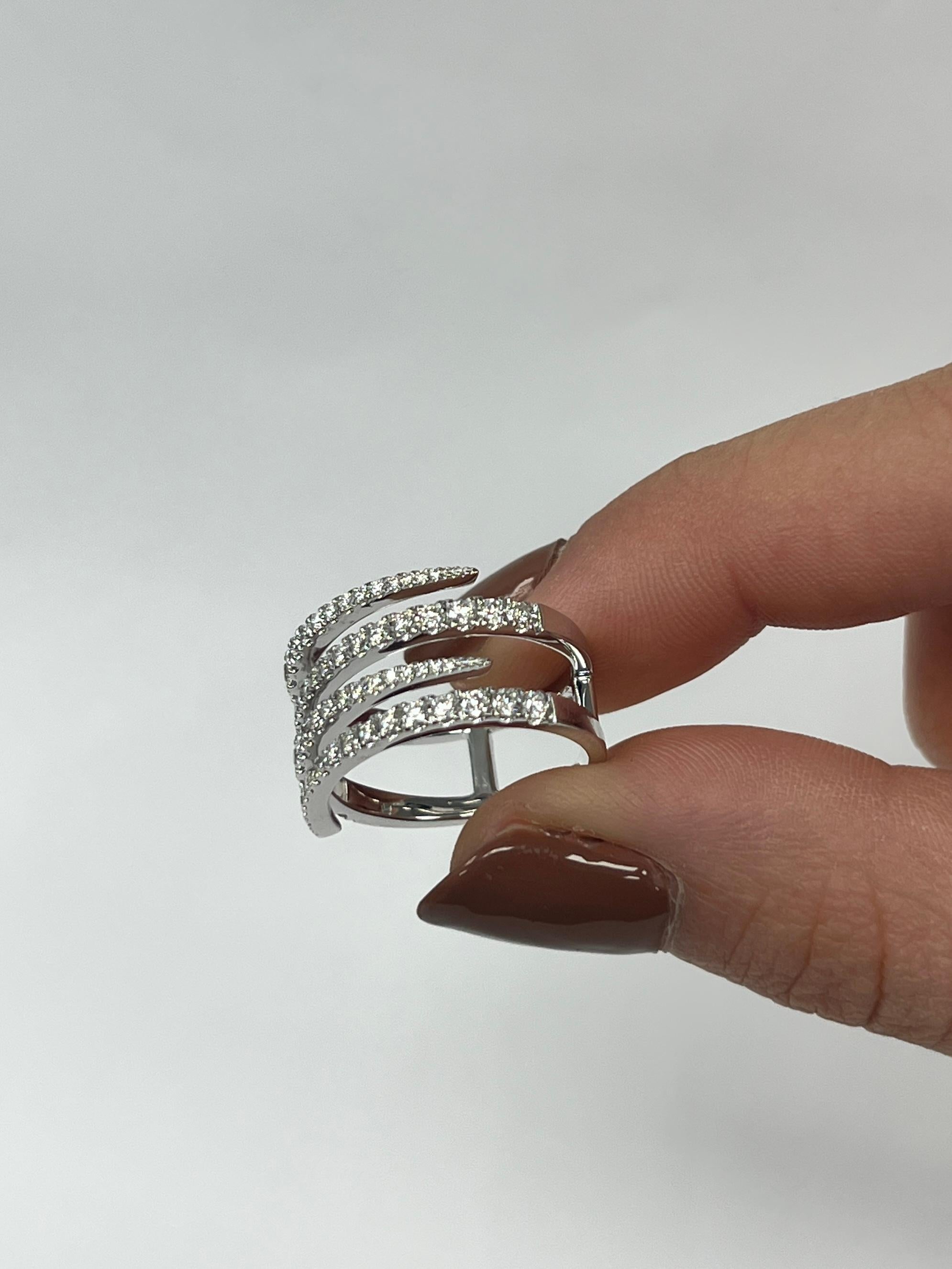 Women's Multi Row Diamond Ring For Sale