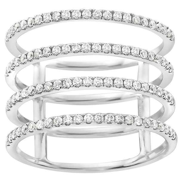 Multi Row Diamond Ring For Sale at 1stDibs | multi row diamond ring ...