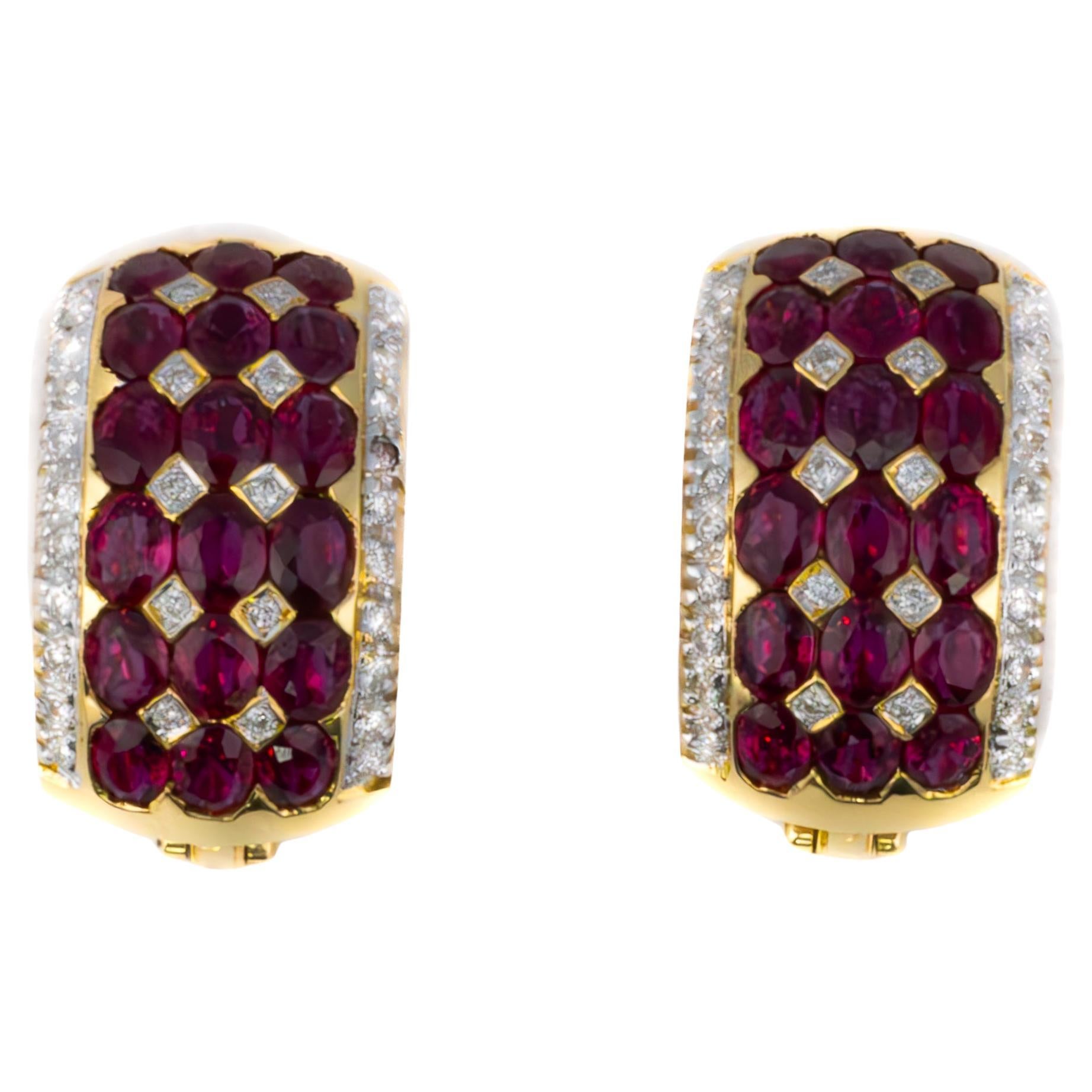Multi Row Diamond
Ruby Clip On Earrings