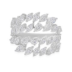Multi-Row Diamond SI/H Wide Wedding Ring Gift 14k White Gold All Tariffs Paid