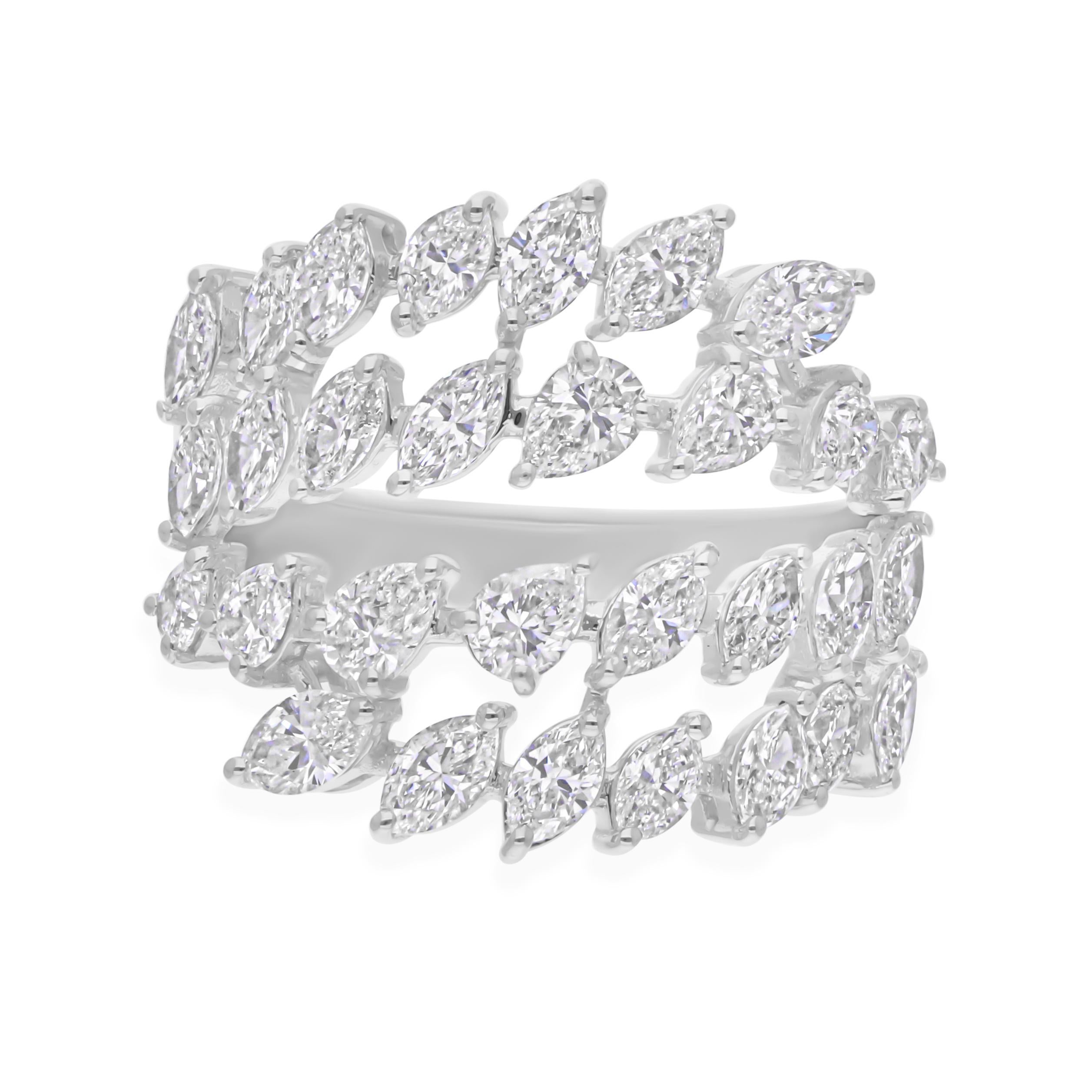 The Row Diamond SI/H Wide Wedding Ring Gift 18k White Gold All Tariffs Paid