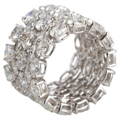 Multi-Row, Multi-Shape Diamond Cigar Band Ring