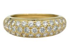 Multi Row Pavé Diamond Graduated Band Ring in Polished 18 Karat Yellow Gold
