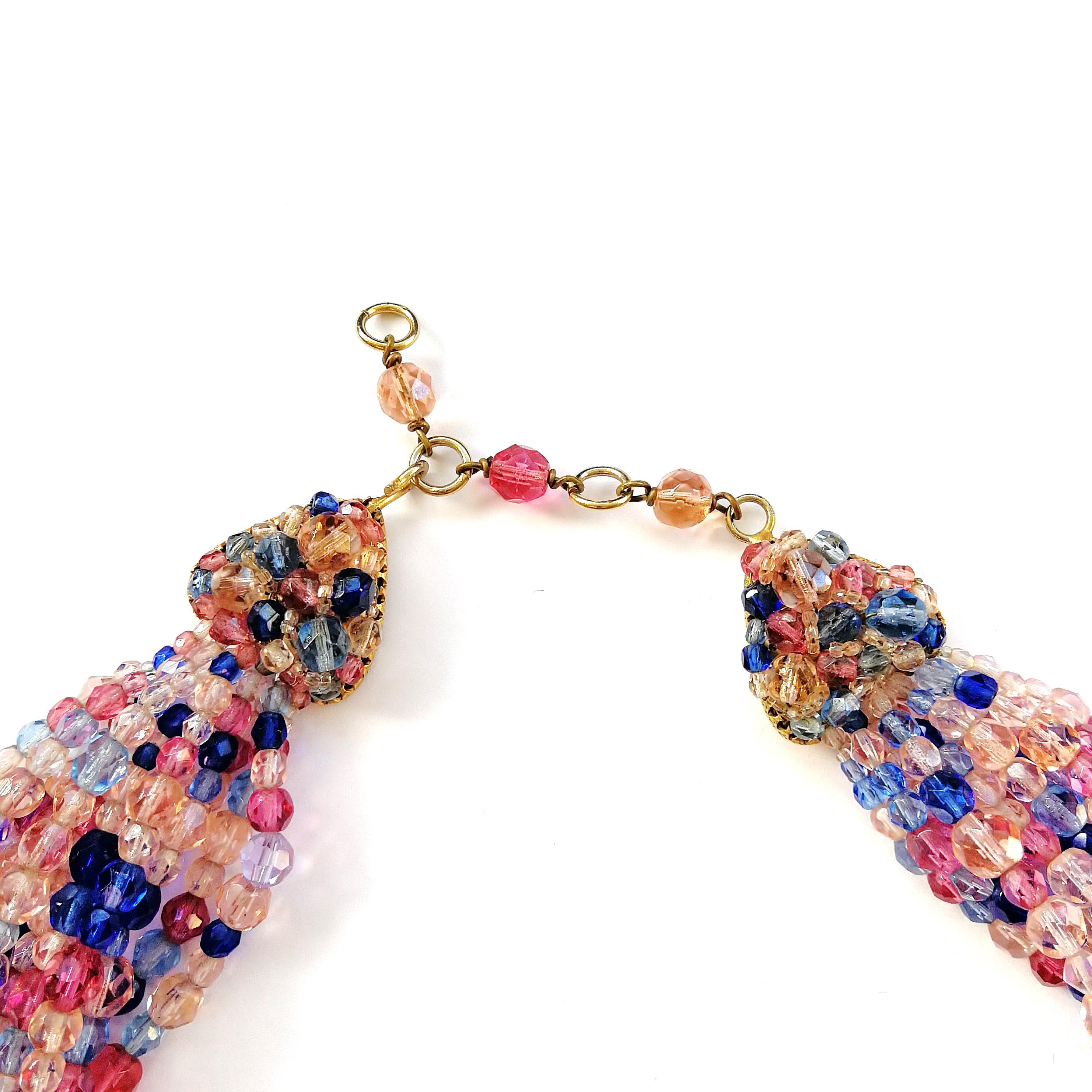 pink and blue bead necklaces