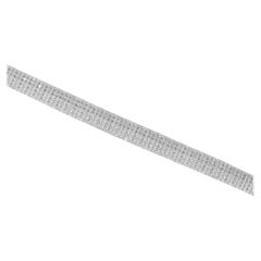 Bracciale con più file di diamanti taglio rotondo SI e HI da 8,34 carati in oro bianco 14 carati