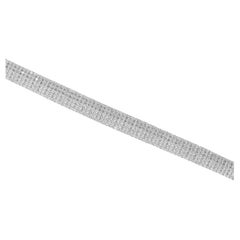 Multi Row Statement 8.34Ct Round Cut SI & HI Diamond Bracelet 18k White Gold