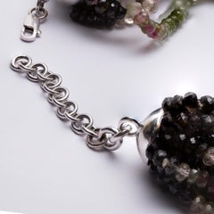 Multi-Row Watermelon Tourmaline Gold Necklace