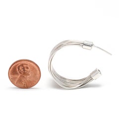 Multi Row Wide Hoop Earrings, Sterling Silver, Large Silver Hoops