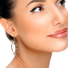 Boucles d'oreilles or 18 carats multi-saphirs