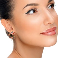 Multi Sapphire 14 Karat Gold Earrings