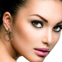 Multi Sapphire 18 Karat Gold Sphere Earrings