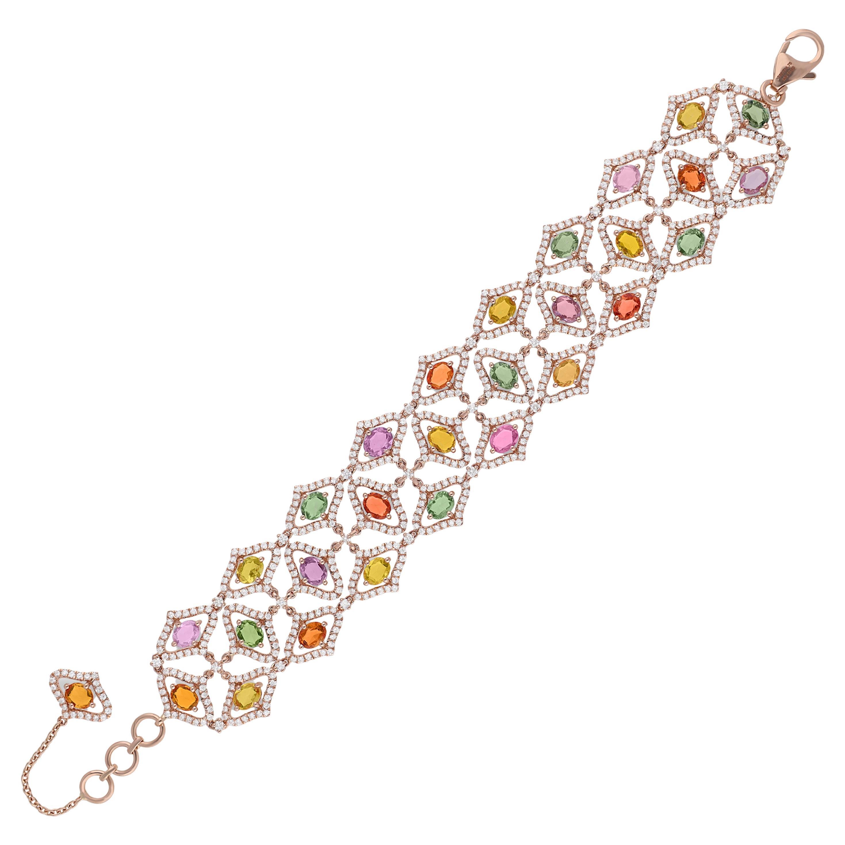 Bracciale Multi Zaffiro e Diamante in vendita