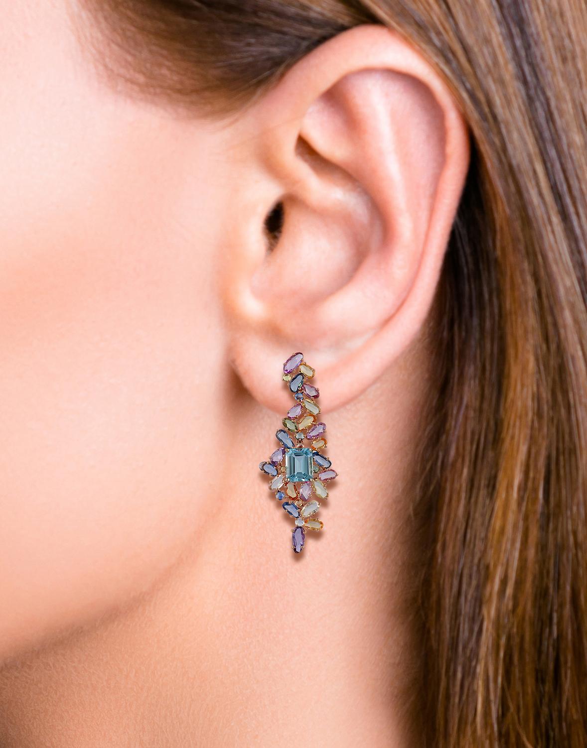 aquamarine and rose gold earrings
