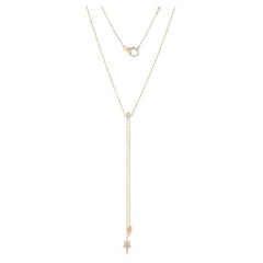 Multi Sapphire Diamond 14K (18k upon request) Yellow Gold Star Lariat Necklace