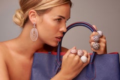 Multi Sapphire Diamond 14 Karat Rose Gold Bombe Ring